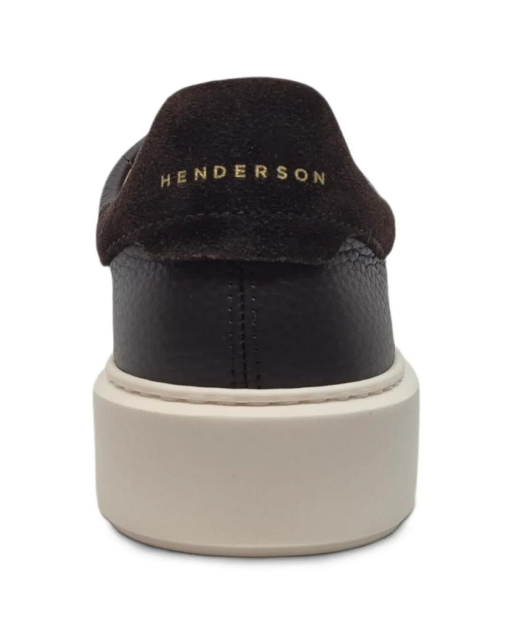 Henderson Black Leone Grained Leather Sneakers for men