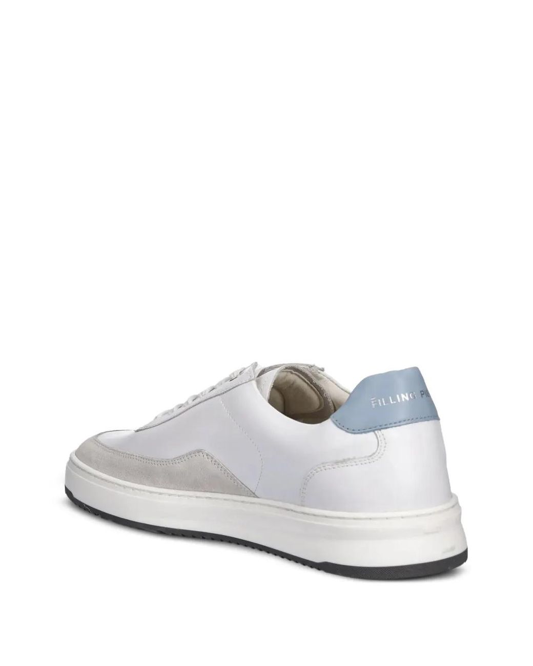 Filling Pieces White Suede-Panel Sneakers for men