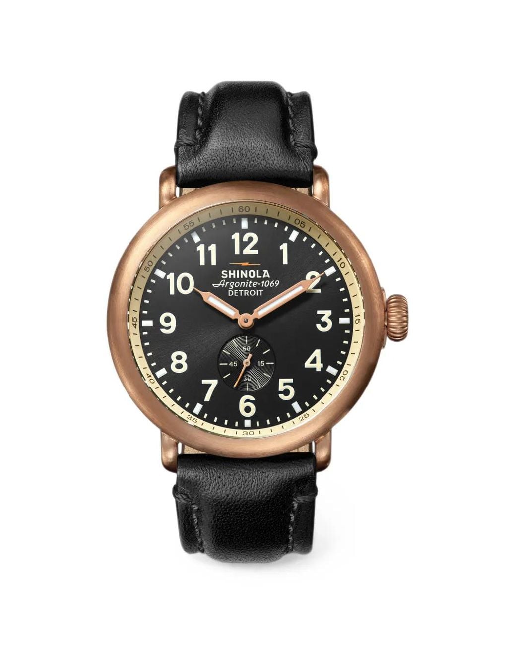 Shinola Black Runwell 43Mm Watch for men