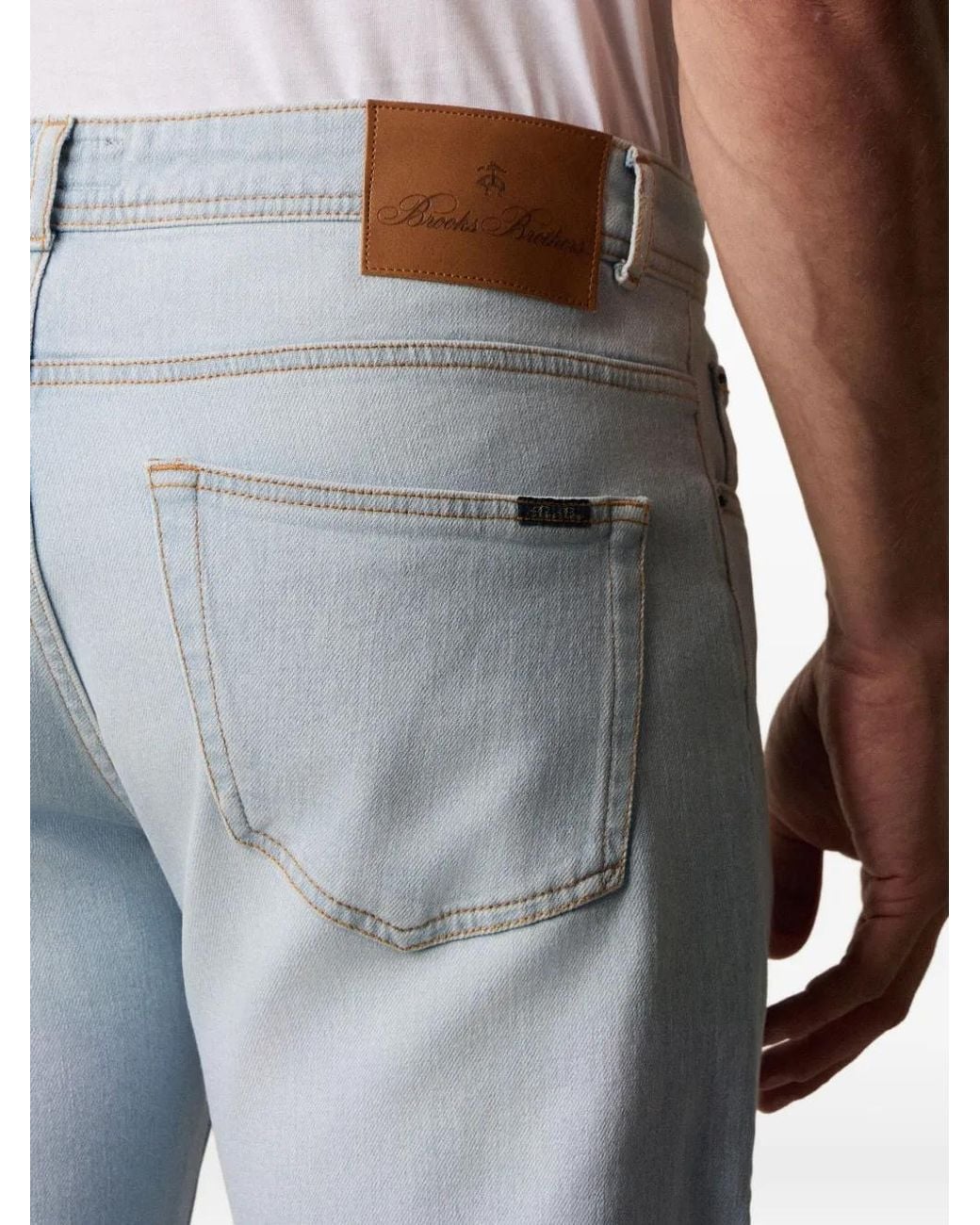 Brooks Brothers Blue Five-Pocket Cotton-Blend Jeans for men