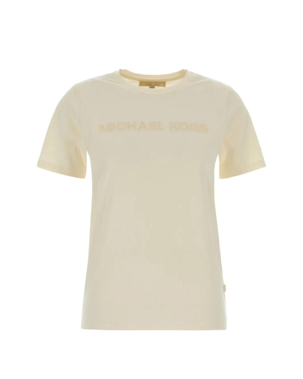 MICHAEL Michael Kors White Embellished-Logo T-Shirt
