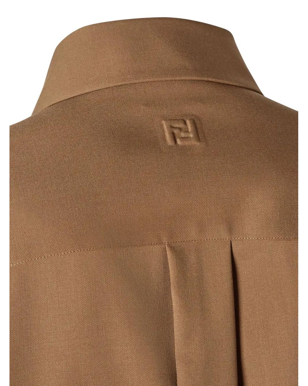 Fendi Brown Buttoned Long-Sleeve Shirt for men