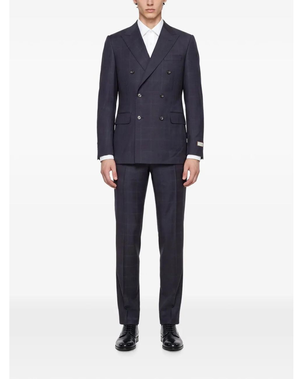 Canali Blue Costume À Carreaux for men