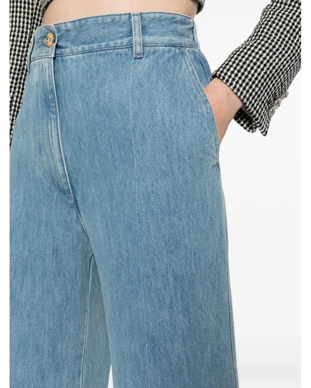 Patou Blue Iconic Wide Leg Crop Jeans