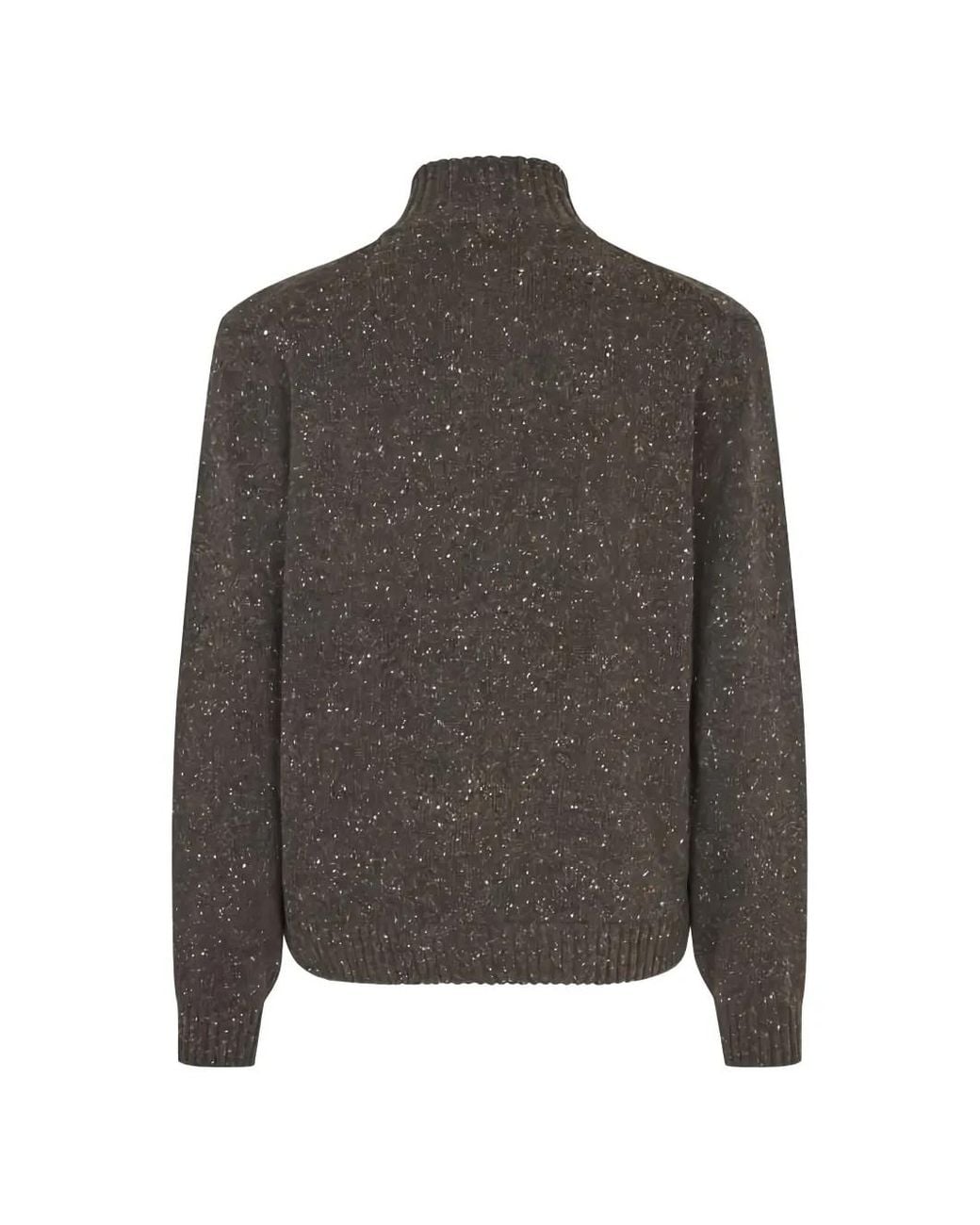 Samsøe & Samsøe Brown Sanate Flecked Zip Cardigan for men