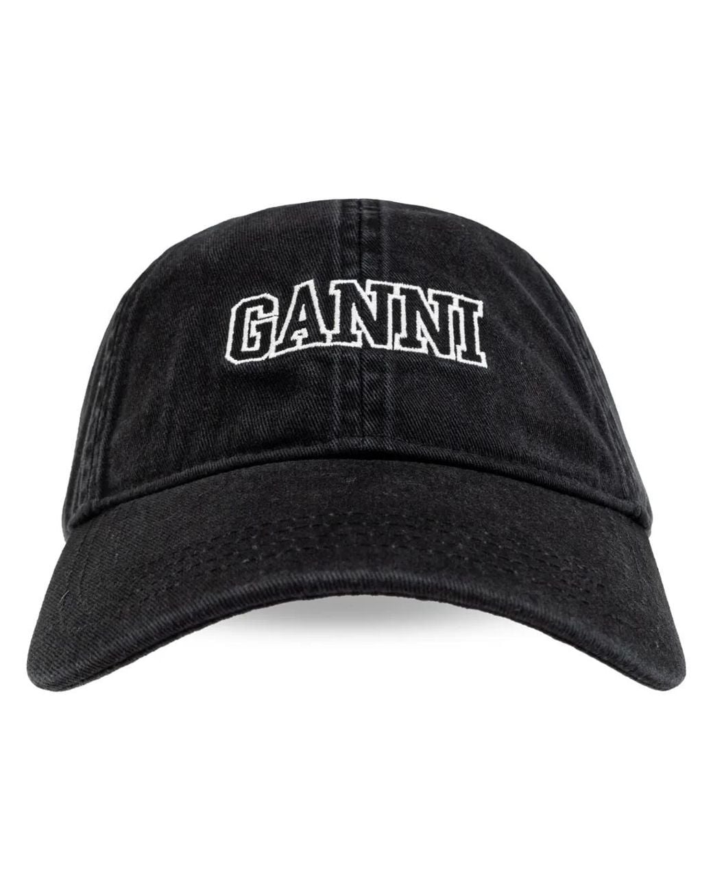 Ganni Black Logo Baseball Cap