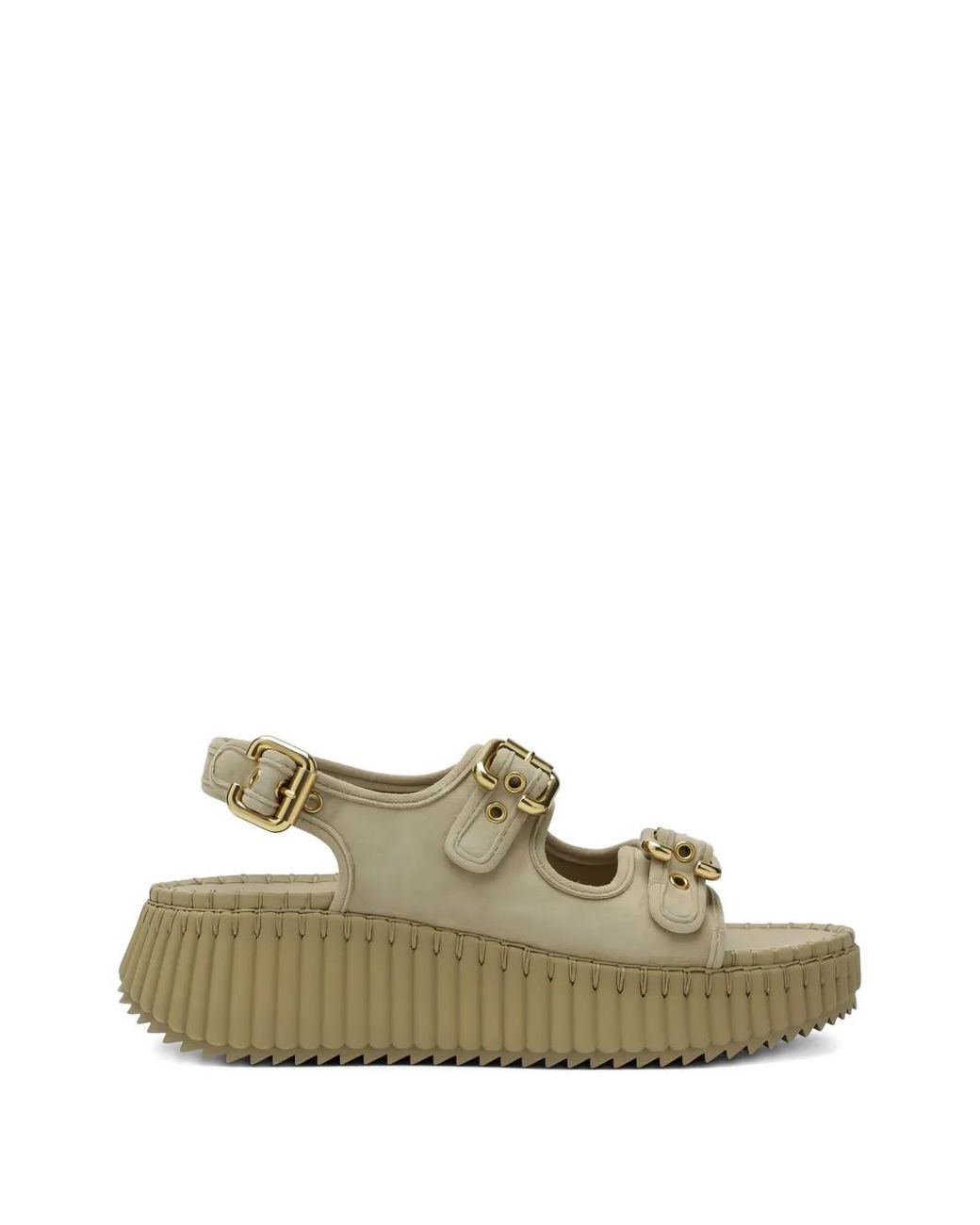 Chloé Metallic Nama Wedge Sandals