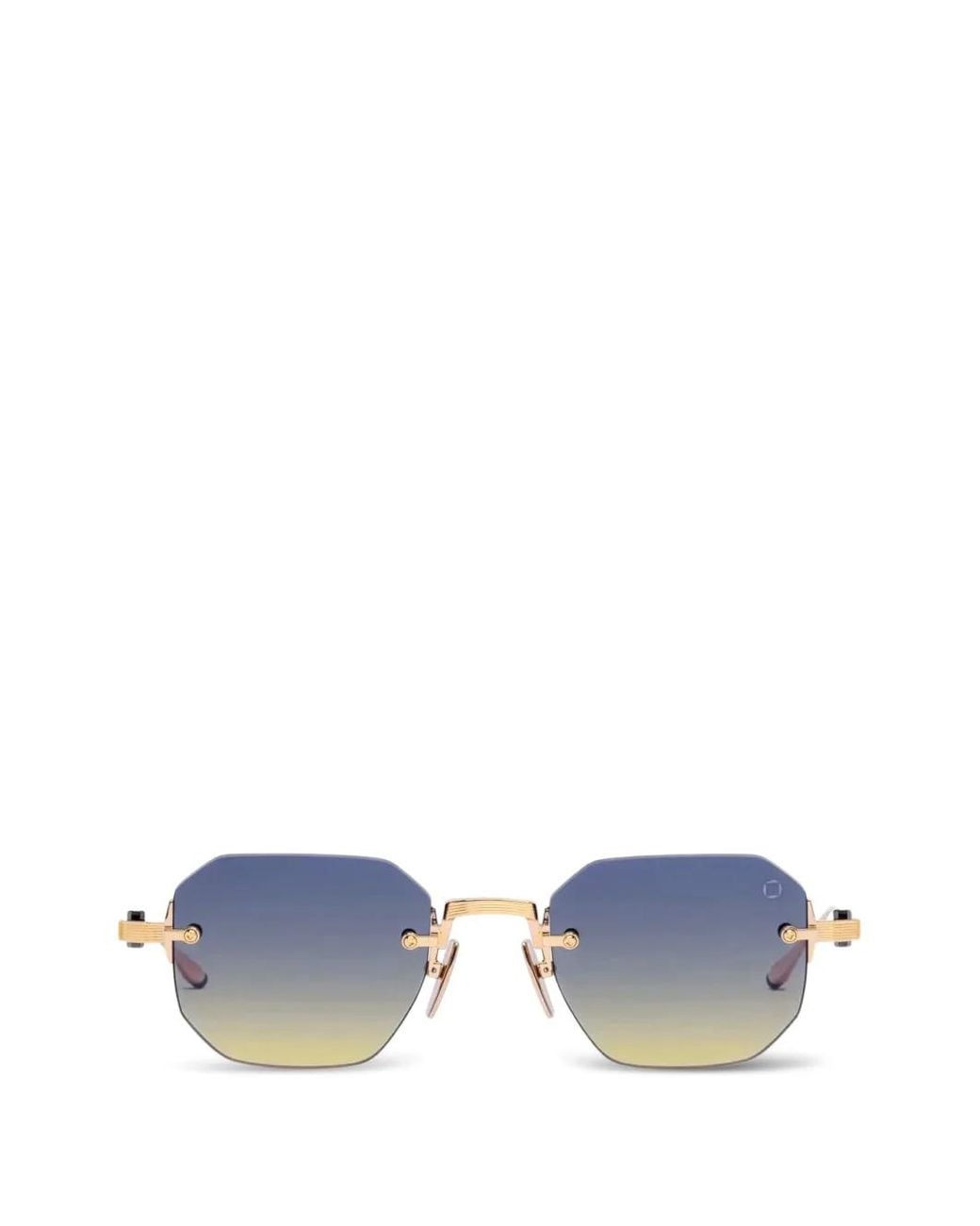 Akoni Blue Lunettes De Soleil Géométriques Juno-One À Design Sans Monture