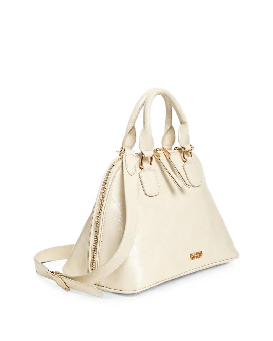 Essentiel Antwerp Natural Karla Patent-Effect Handbag