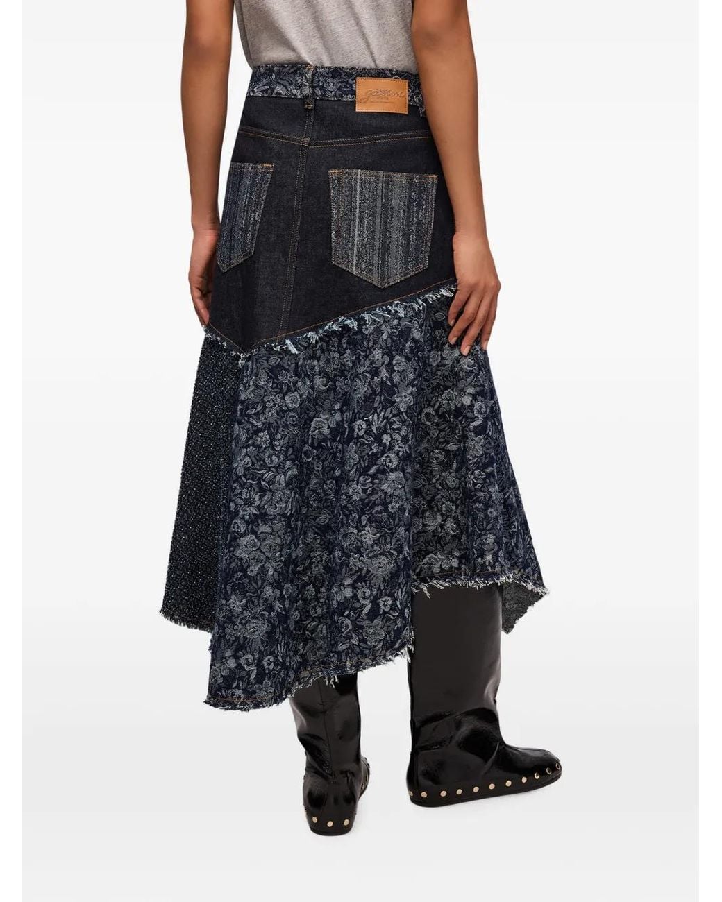 Gonna Con Design Patchwork di Ganni in Blue