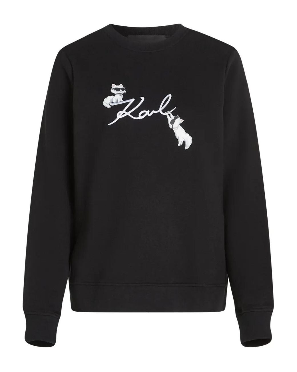Karl Lagerfeld Black Ikon Signature Choupette Sweatshirt