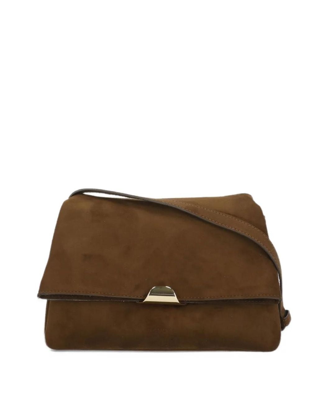 THEMOIRÈ Brown Foldover-Top Clasp-Fastening Shoulder Bag