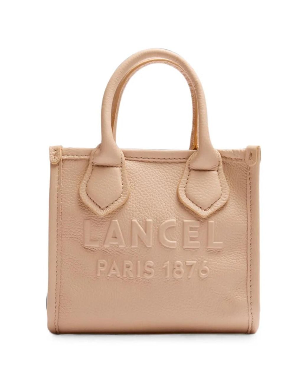 Lancel Natural Sac Cabas Grainé À Logo Embossé