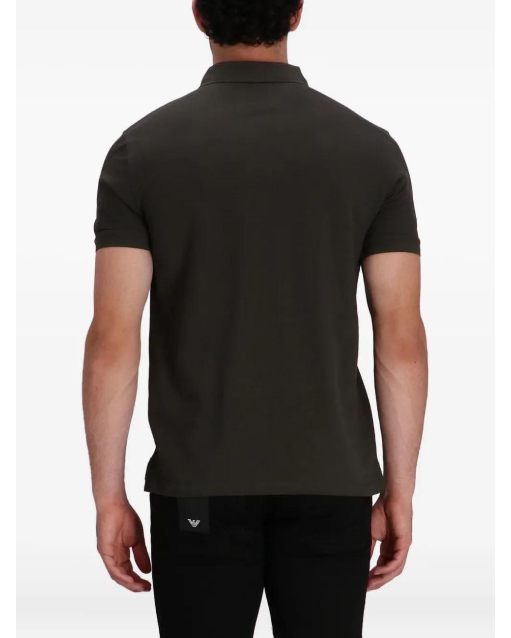 Emporio Armani Black Eagle-Logo Polo Shirt for men