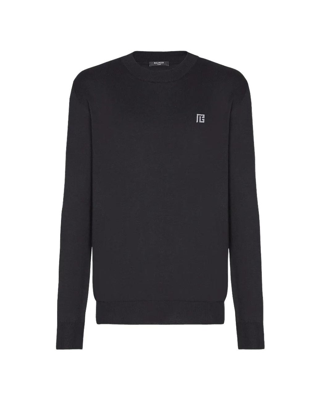 Balmain Black Logo-Detail Long-Sleeve T-Shirt for men