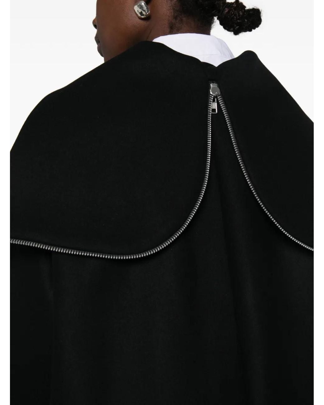 Simone Rocha Black Crystal-Embellished Sailor-Collar Jacket