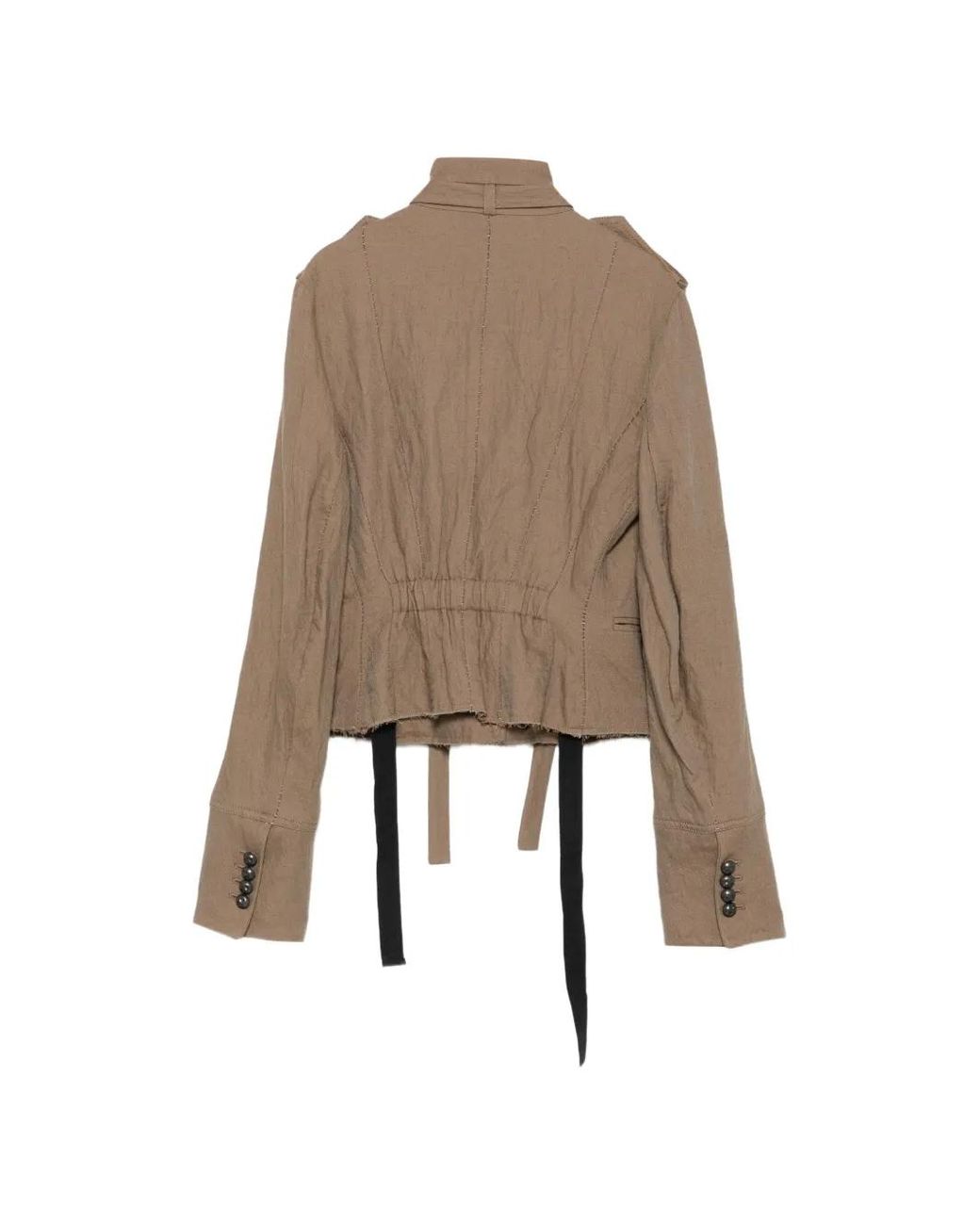 Masnada Natural Button-Up Epaulette Jacket