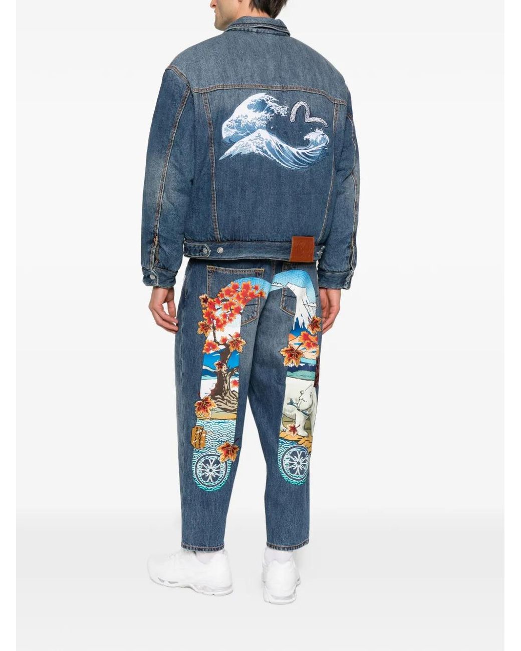 Moose Knuckles Blue X Evisu Graphic Print Jacket for men