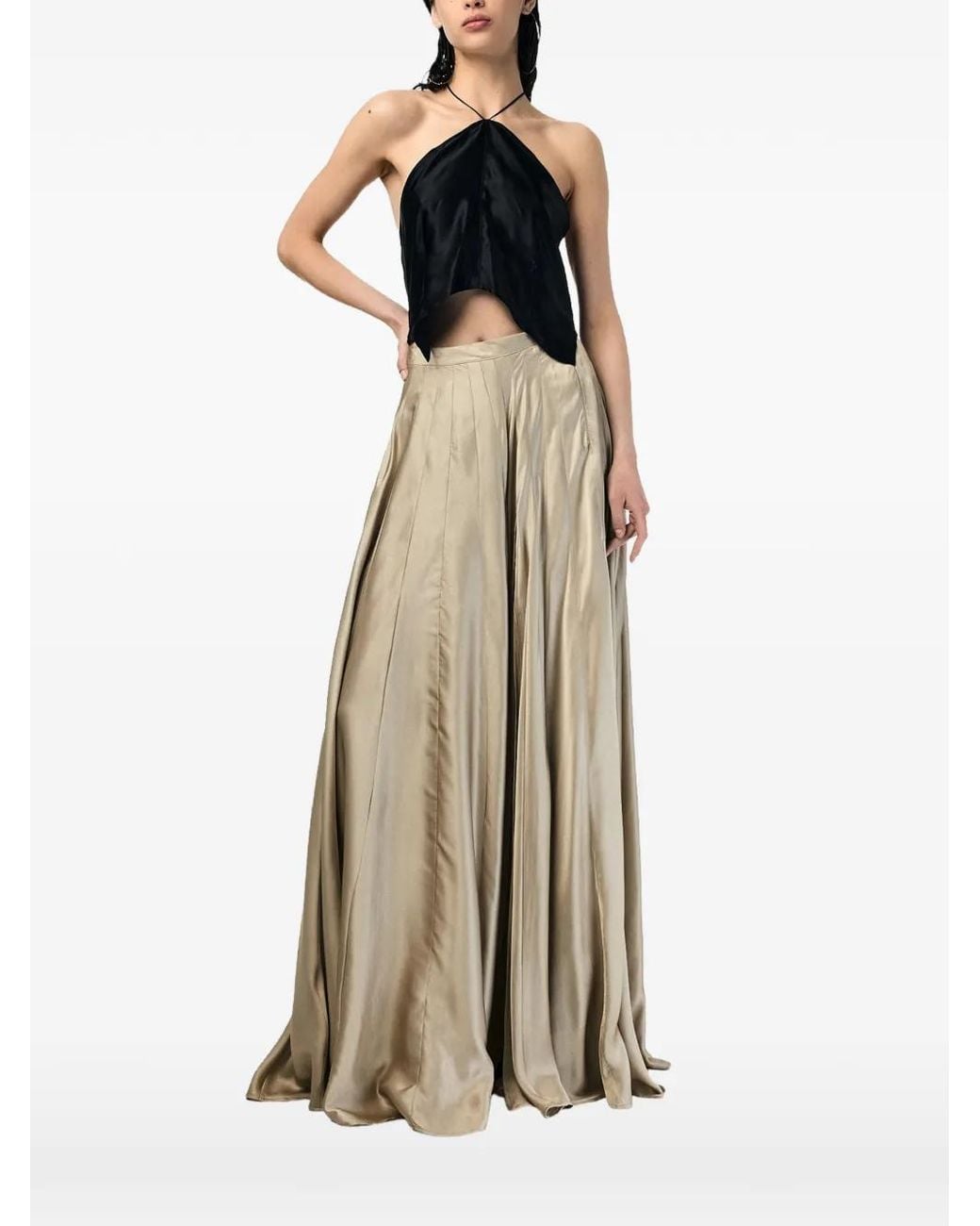 ANDRA ANDREESCU Natural Vesper Silk Halterneck Top