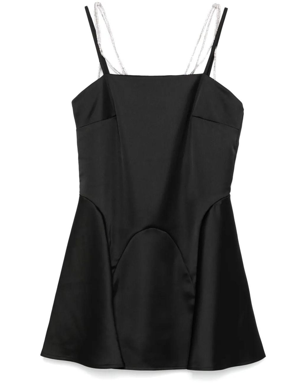 Gcds Black Satin Mini Dress