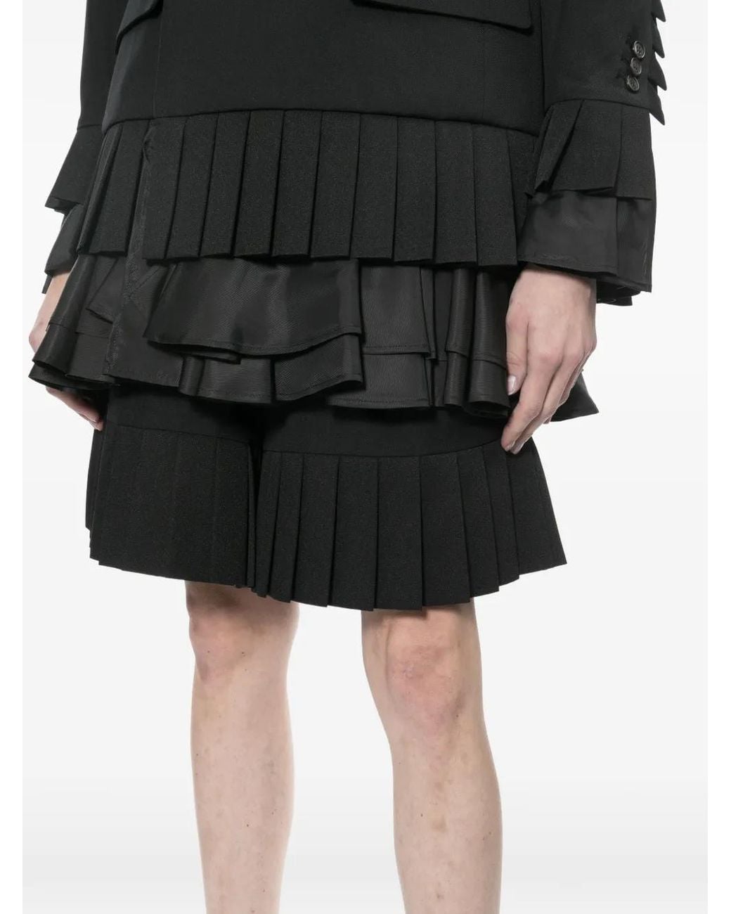 Noir Kei Ninomiya Black Pleated Shorts