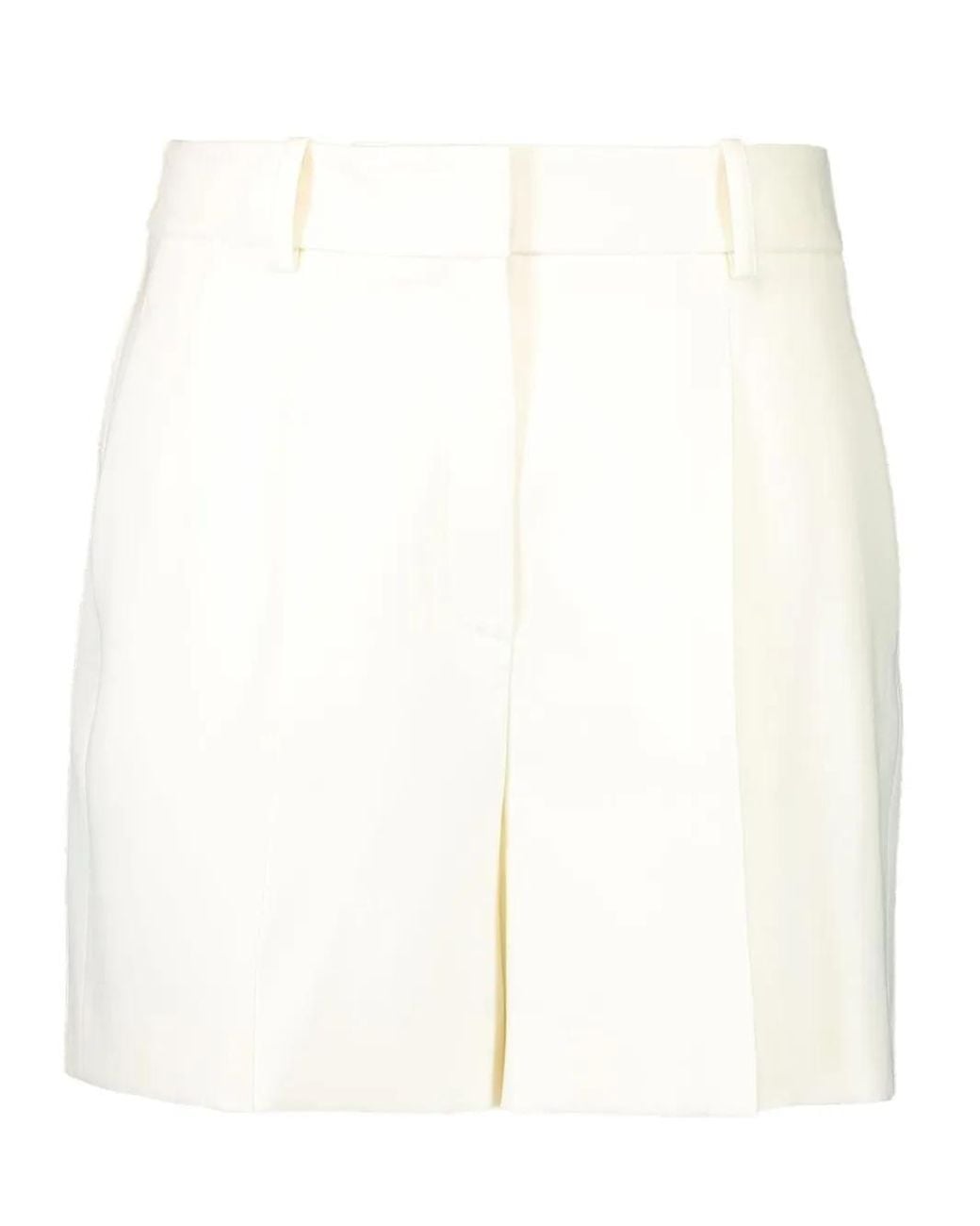 Michael Kors White Pleated Cuffed Shorts