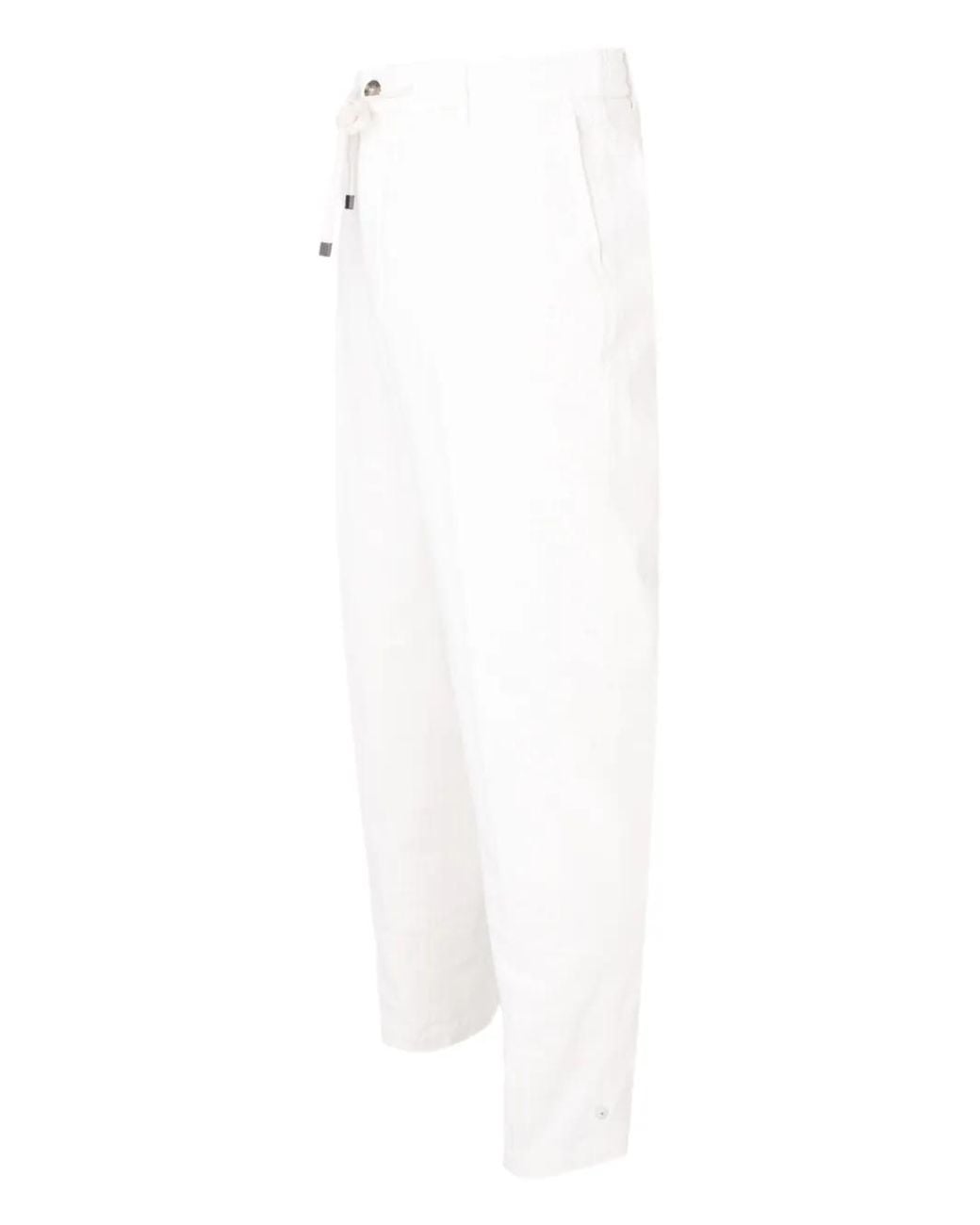 Peserico White Drawstring Trousers for men