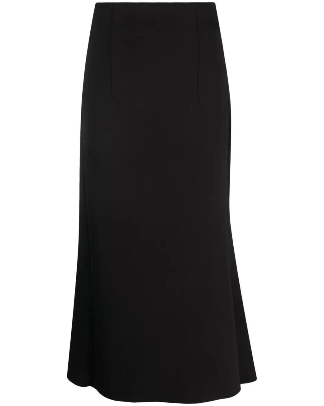 Philosophy Di Lorenzo Serafini Black Flared Midi Skirt