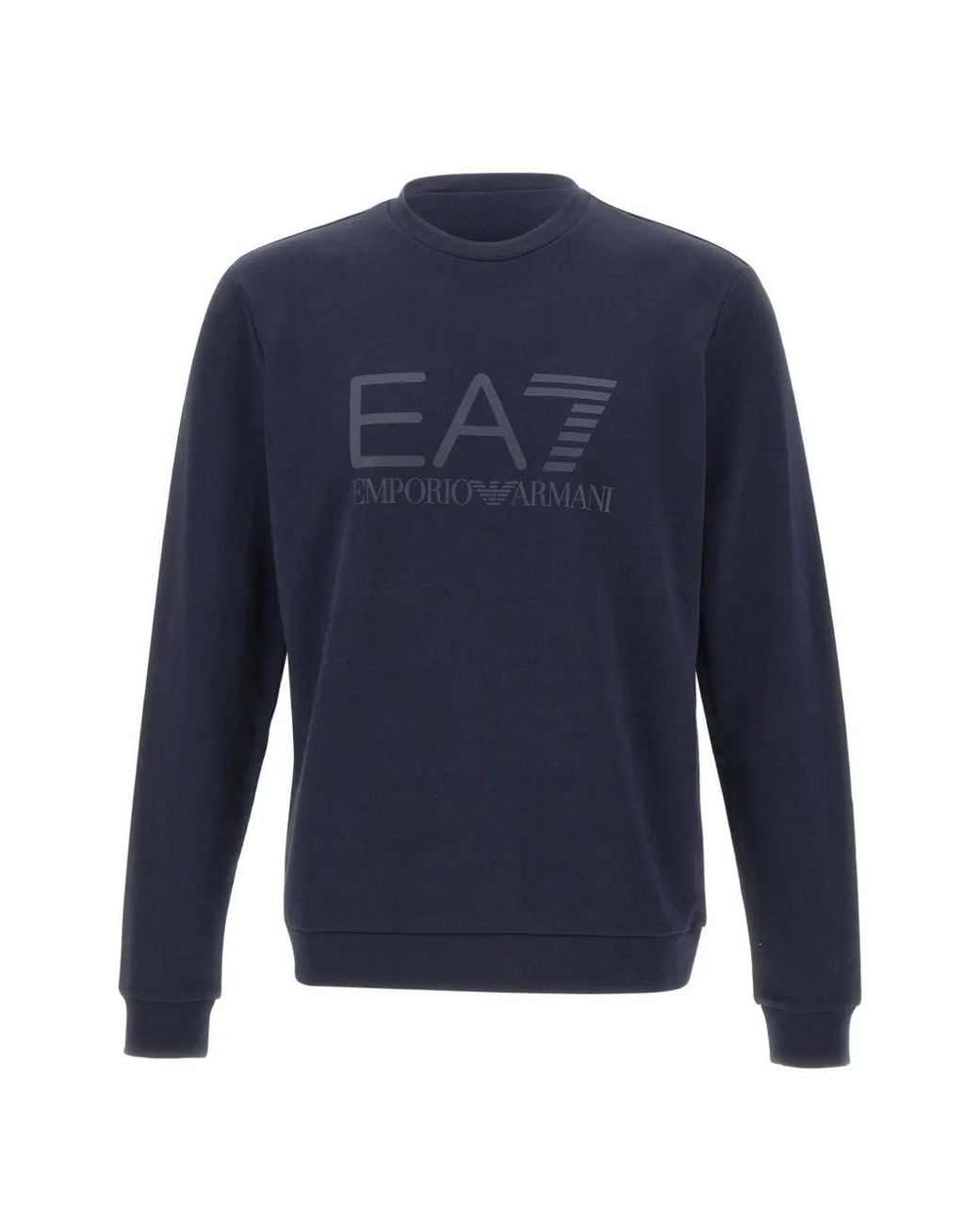 EA7 Blue Core Identity Tonal-Logo Sweatshirt for men