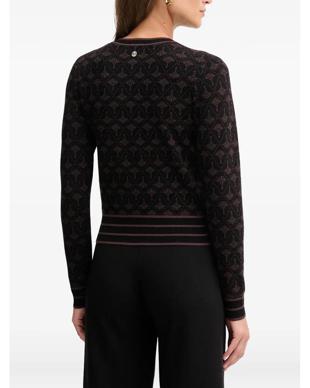 Joop! Black Klodi Button-Up Patterned Cardigan