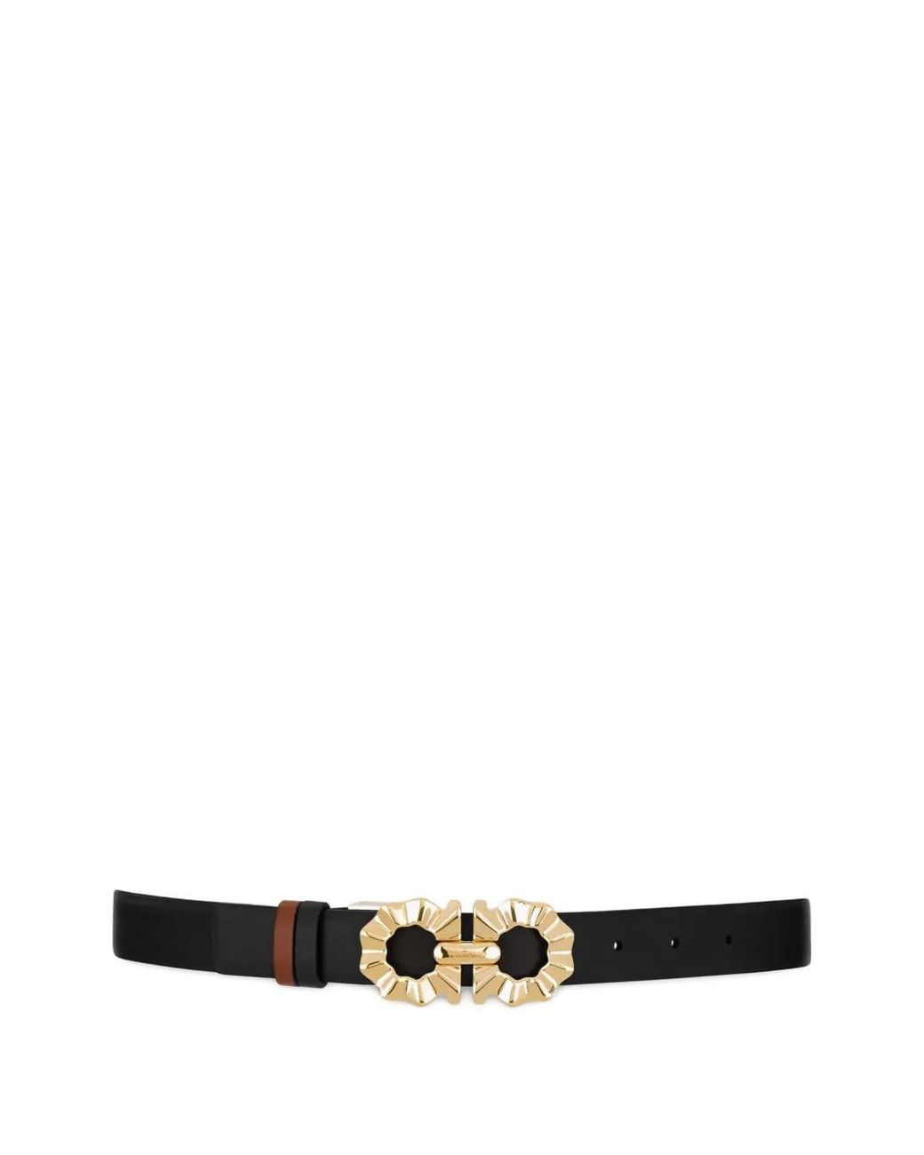 Ferragamo White Reversible Gancini Belt