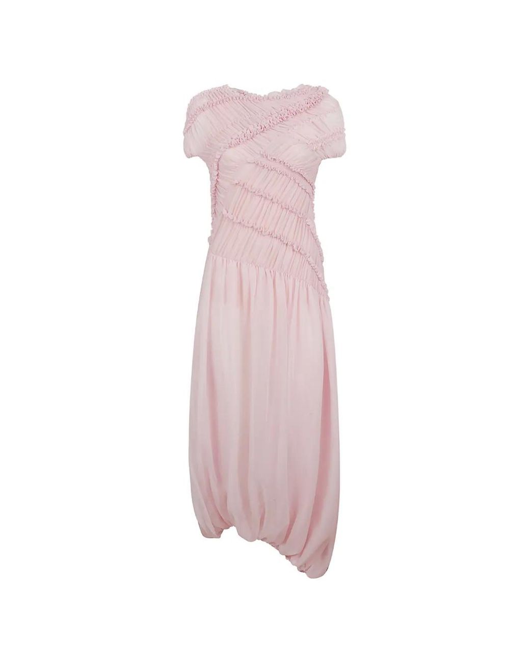 Magda Butrym Pink Robe Froncée À Volants
