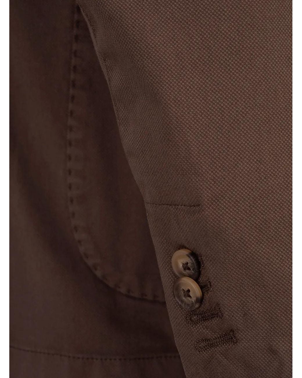RUSSO CAPRI Brown Buttoned Cotton Blazer for men
