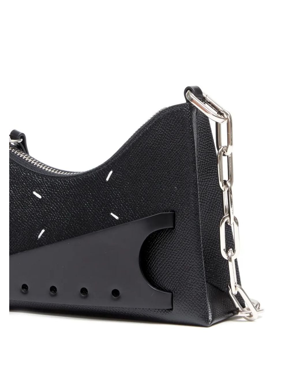 Maison Margiela Blue Micro Snatched Leather Shoulder Bag