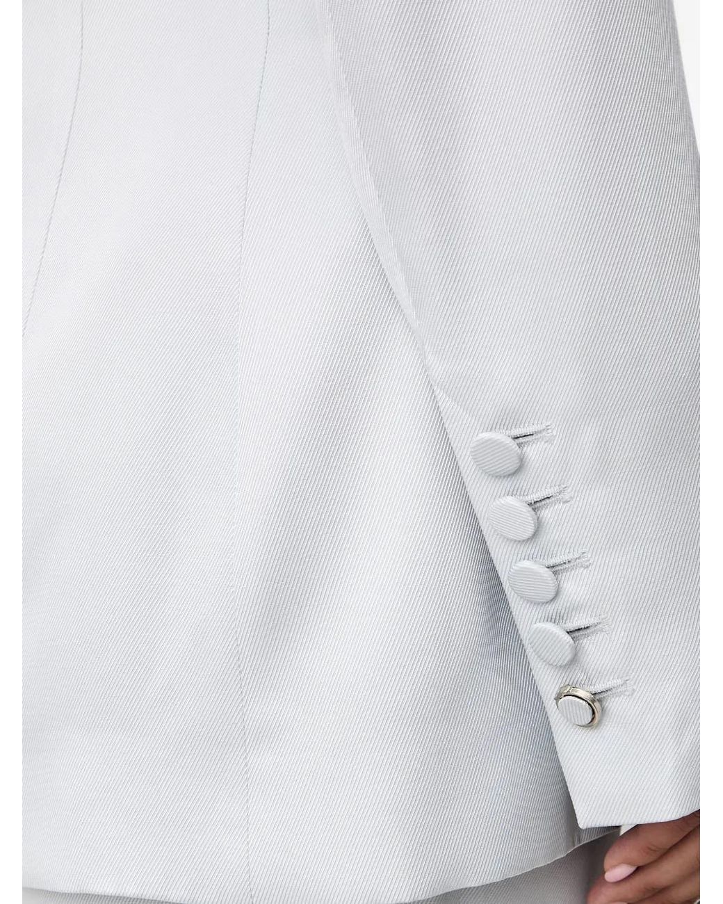 Trussardi Gray Double-Breasted Peaked-Lapels Blazer