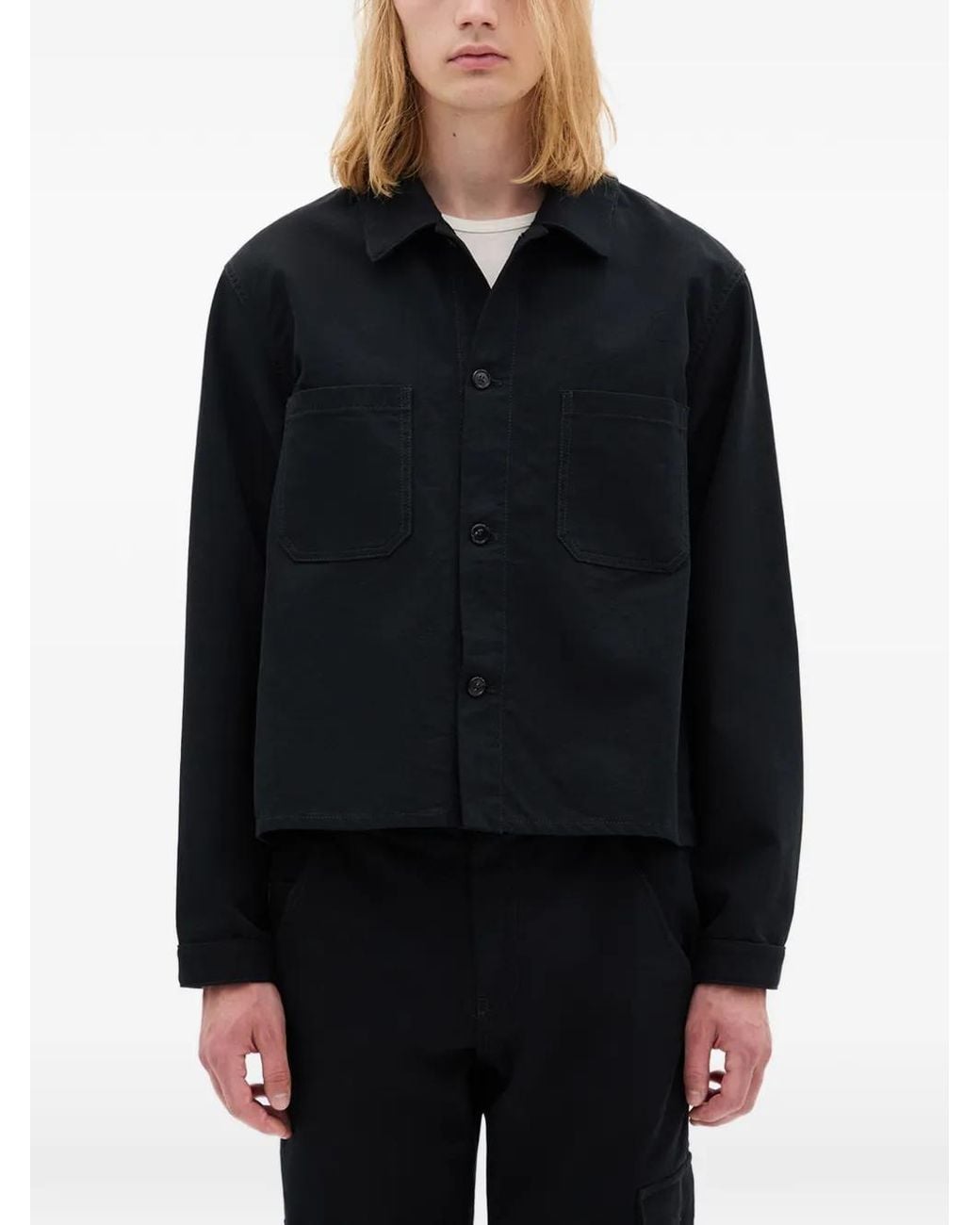 Ann Demeulemeester Black Boxy-Fit Shirt Jacket for men