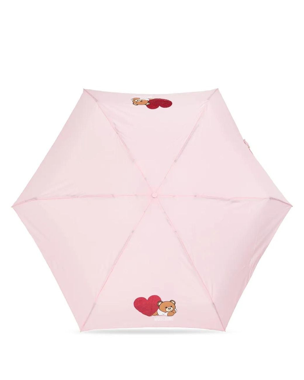 Moschino Pink Teddy Bear-Print Umbrella