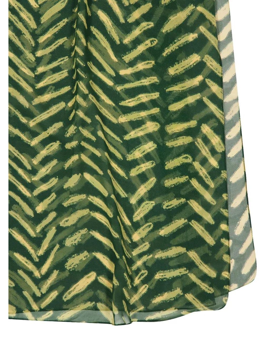 Johanna Ortiz Green Secret Garden V-Neck Dress
