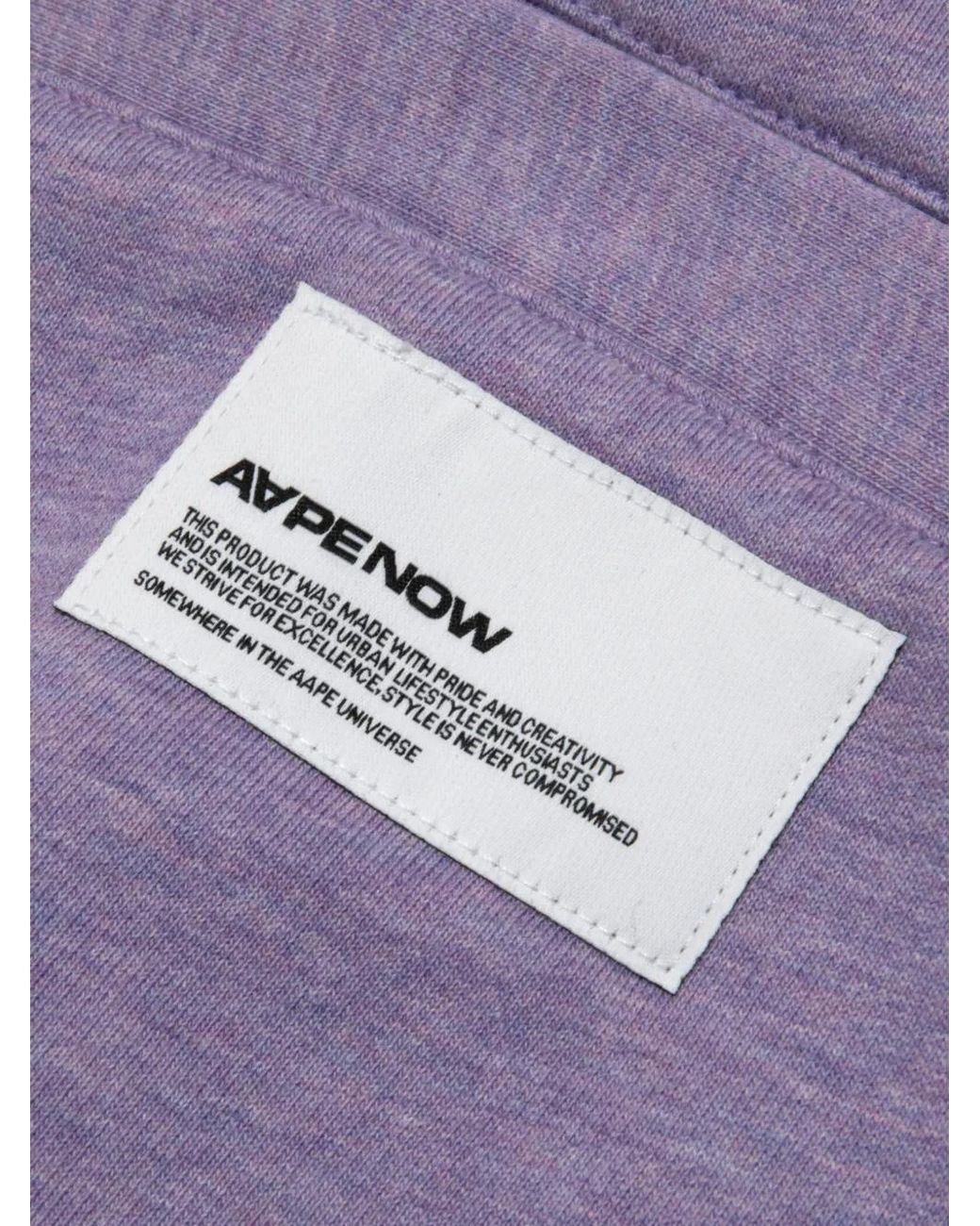 Aape By A Bathing Ape Purple Heart-Patch Button-Up Cardigan for men