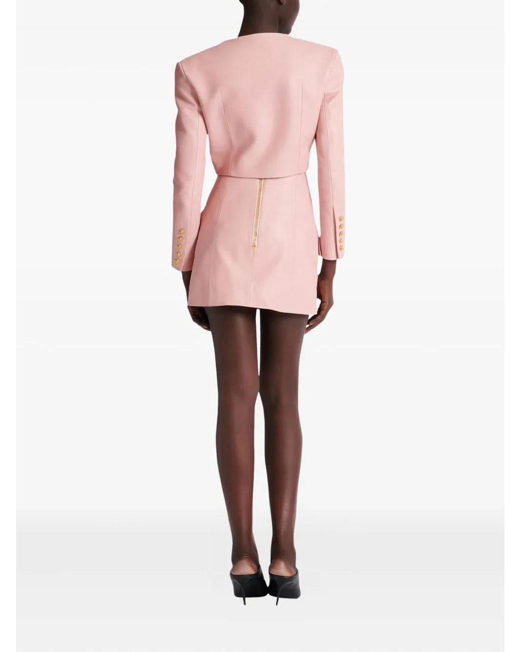 Balmain Pink Leather Jacket