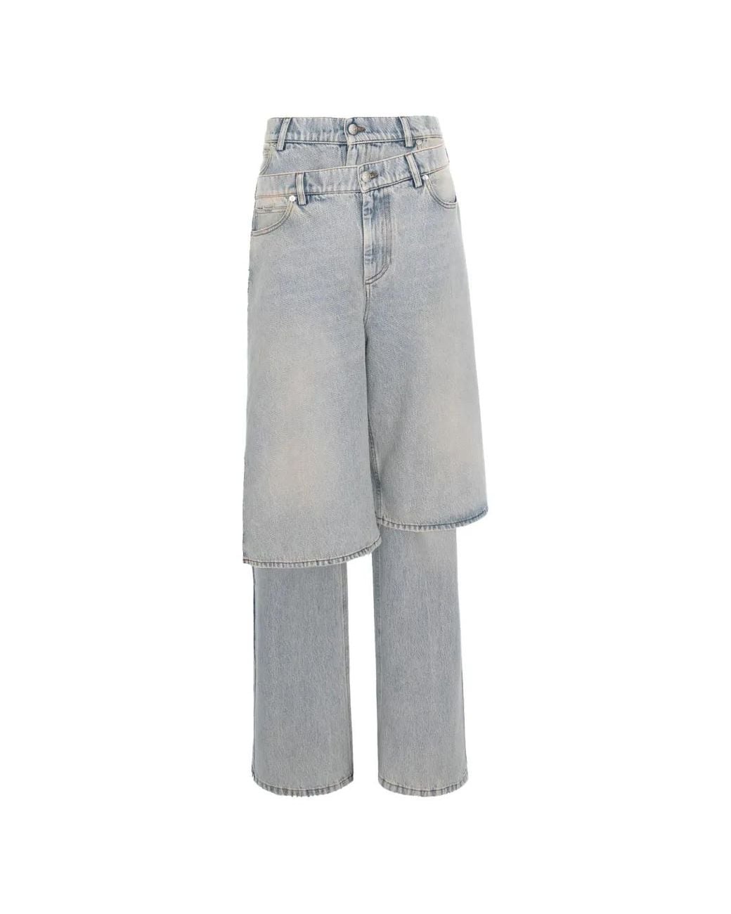 SEEN USERS Gray Double Wear Layered Jeans