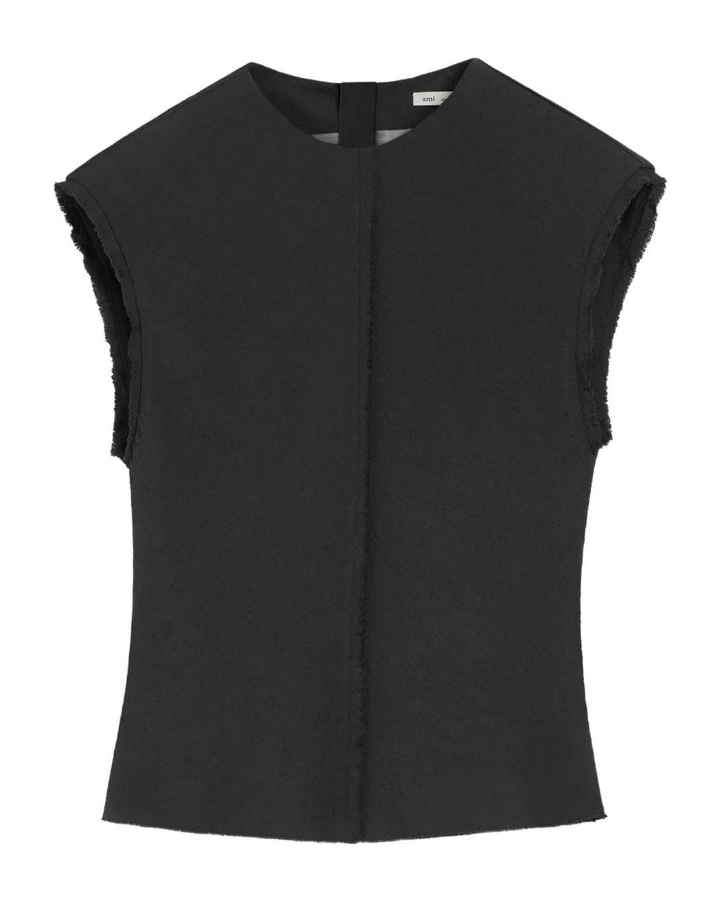 Top Con Borde Sin Rematar AMI de color Black