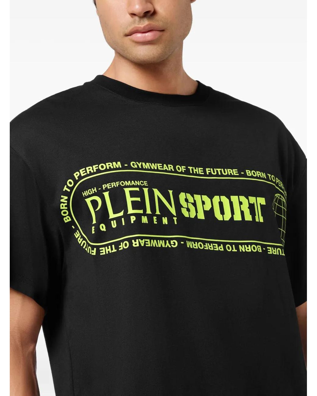 Philipp Plein Black Round Neck T-Shirt Logo Lettering for men