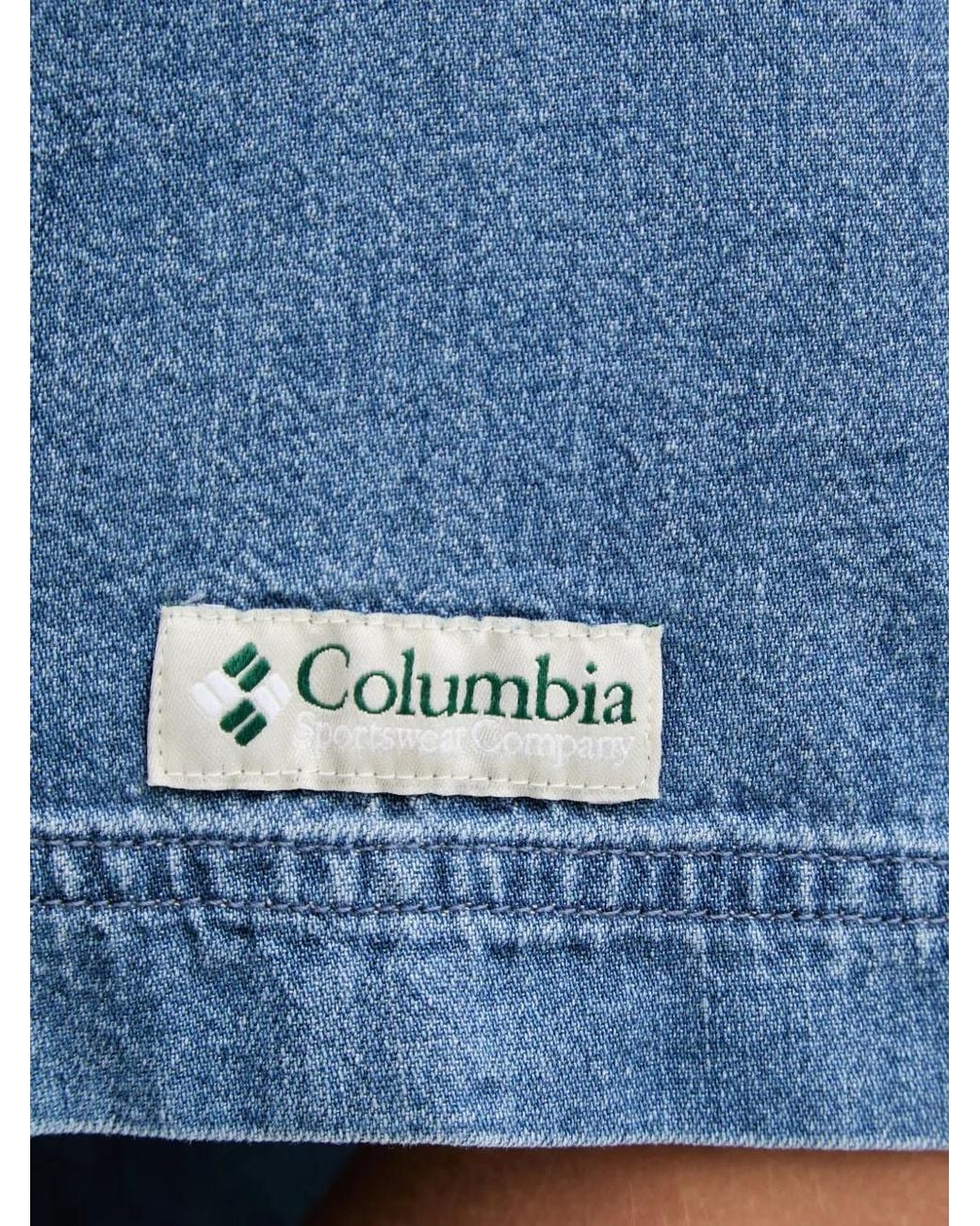 Columbia Blue Acker Rock Short-Sleeved Denim Shirt Jacket for men