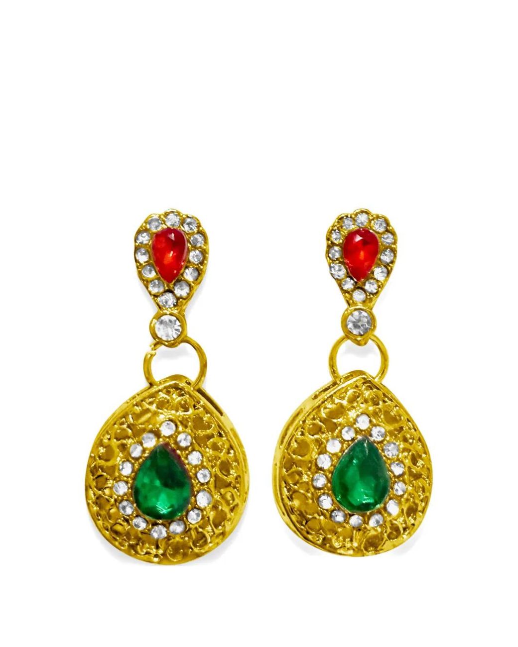 Hzmer Jewelry Yellow Roop Crystal-Embellished Drop Earrings