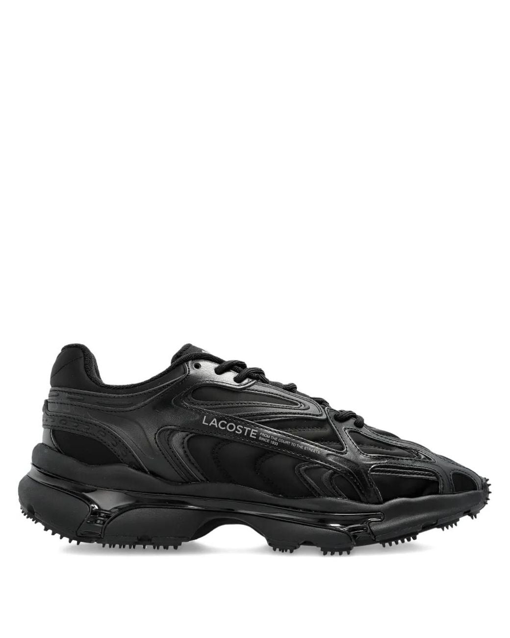 Lacoste Black L003 2K24 Textured Lace-Up Sneakers for men