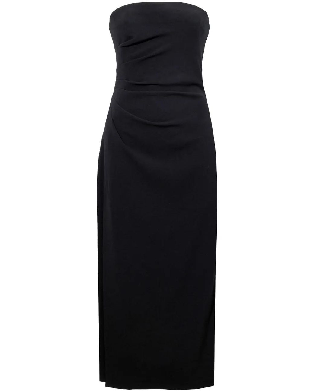 Proenza Schouler Black Strapless Crepe Midi Dress
