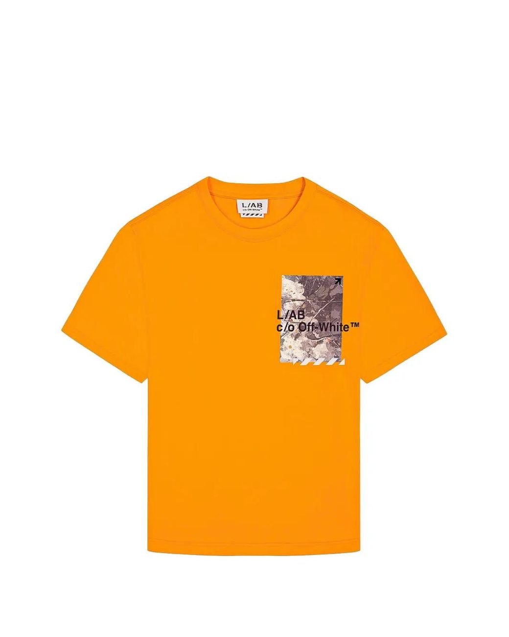 LAB C.O. OFF WHITE Orange Graphic-Print T-Shirt for men