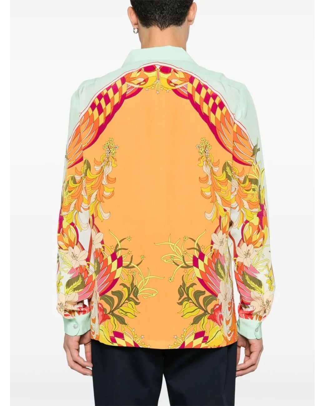 Camilla Orange Flower Child Society Shirt for men