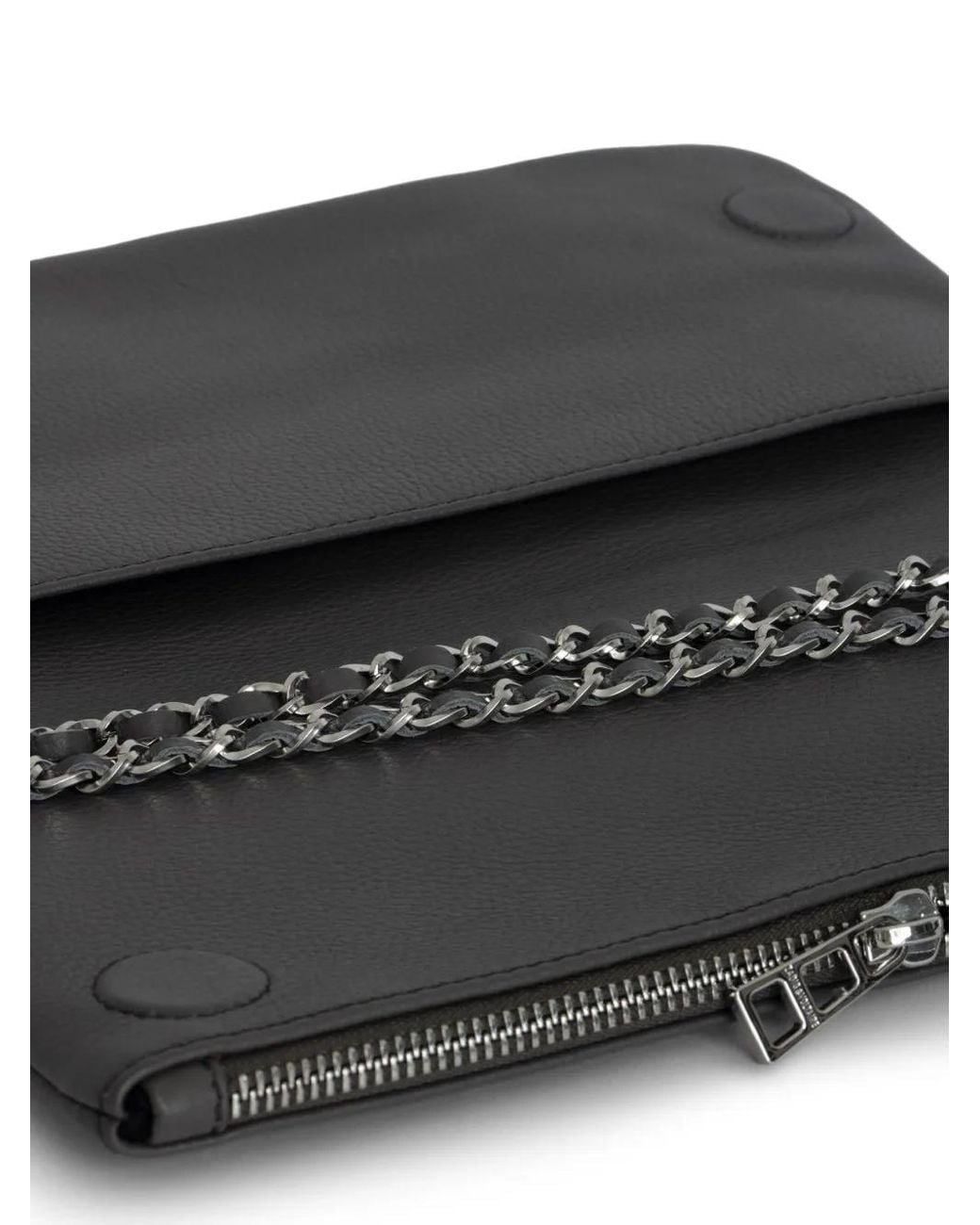 Zadig & Voltaire Black Rock Leather Clutch Bag
